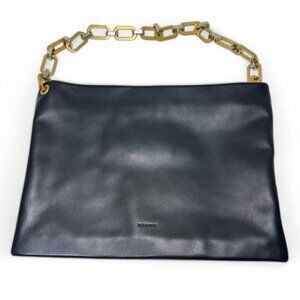 ALL SAINTS Bettina Leather Chain Shoulder Bag Black NWOT